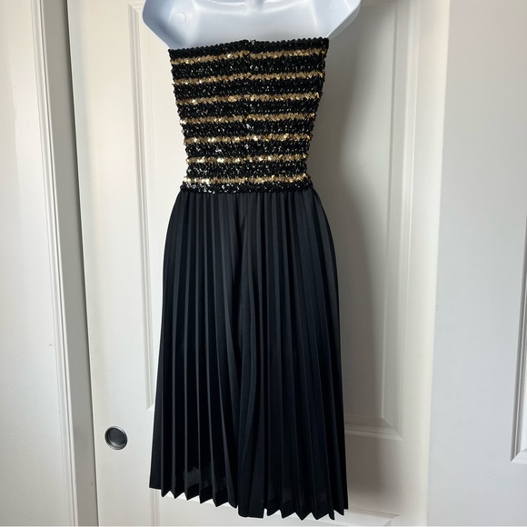 Vintage Vicky Vaughn Junior Sequined/Pleated Party Dress Sz 7 - Picture 7 of 12